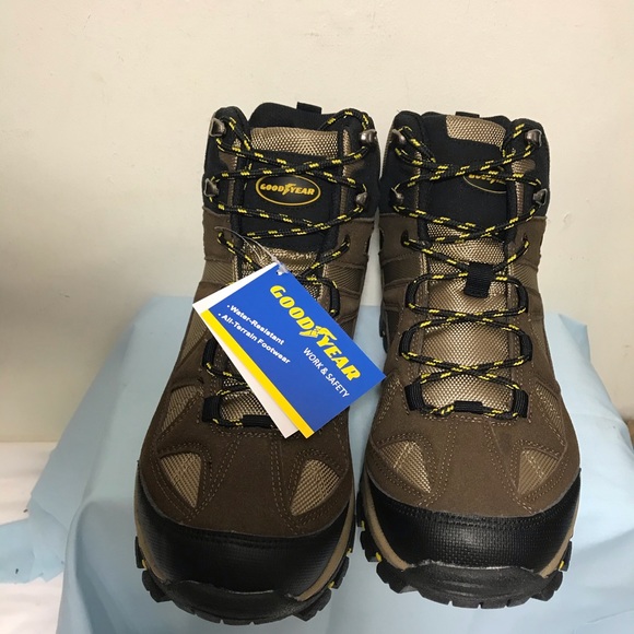 Goodyear Shoes | New Goodyear Men's Teton Outdoor Hiker Work Boots Size 9 12 Wide | Color: Black/Brown | Size: 9 12 W | Dwsales's Closet